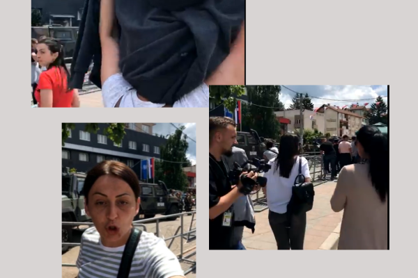 Sulmohen gazetarët me gjësende të forta në Leposaviq