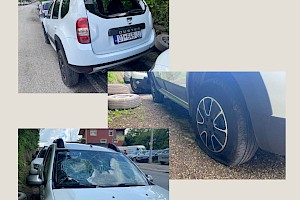 Sulmohet ekipi i RTV Dukagjinit - i dëmtohet vetura e dytë